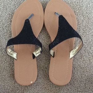 Black Sparkly Sandals